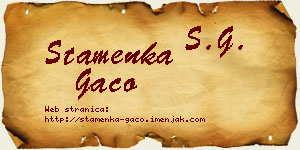 Stamenka Gaco vizit kartica